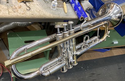 MG Trumpets Custom Bb receiver, leadpipe, outer leadpipe sleeve and tuning slide in Bach style